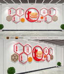 四个意识自信两个维护文化墙