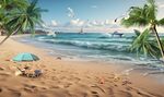 夏日海边沙滩