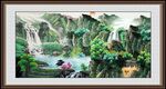 山水瀑布图 