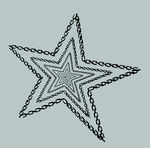 服装烫画素材图案五角星锁链