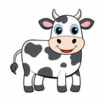 矢量动物可爱的奶牛