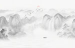新中式山水背景墙