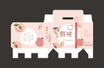 桃子礼盒包装矢量图 