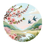 手绘春天插画