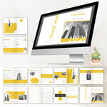 黄色商务画册id设计模板