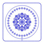 敦煌壁画团花吉祥如意纹青花瓷