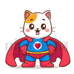 可爱卡通超人猫