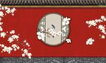 中式古风花鸟背景墙