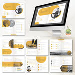 黄色物流画册AI设计模板