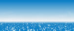 蓝色大海水面上升大量气泡水气