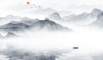 禅意水墨山水画