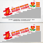 兴边富民强边固防楼梯文化墙