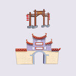 牌坊手绘