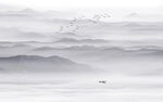中式群山水墨山水图