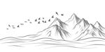 中式意境山水线条装饰画