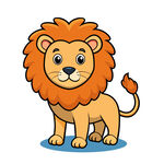 矢量动物卡通可爱小狮子