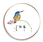 翠鸟荷花