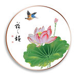 翠鸟荷花