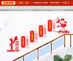 四个意识楼梯文化墙