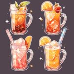 果汁橙汁乌龙茶果茶
