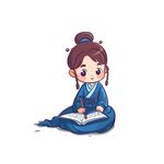 读书写字的卡通人物矢量