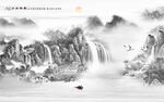 国画新中式水墨山水画