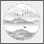 禅意水墨山水画