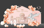 粉色城堡主题生日背景