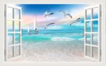 阳光沙滩海鸥