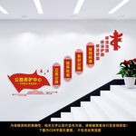 公路养护中心楼梯文化墙