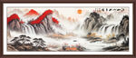 瀑布山水画