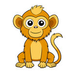 矢量动物可爱的棕黄色小猴子