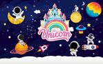 卡通太空星球宇宙星空儿童背景墙