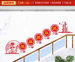 五好清廉医院楼梯文化墙