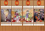 日式仕女图背景墙