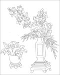 白描花瓶