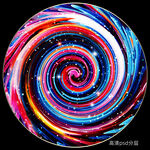 圆形彩色旋涡星空