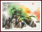 中式国画写意水墨山水画