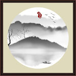 水墨山水无框画