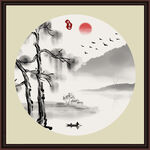 水墨山水无框画