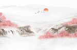 新中式山水背景墙