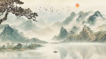 水墨画山水风景