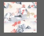 山水 亭子 树