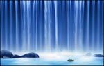 流水生财山水画