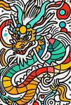 彩色中国龙素材