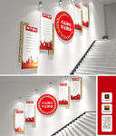 四个意识楼梯文化墙