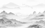 新中式山水背景墙