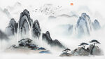 中式意境山水画
