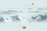 水墨山水背景墙