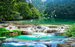 流水生财电视沙发背景墙